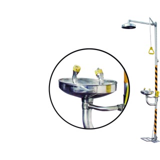 DUCHA LAVA OJOS INOX 316 CON PEDAL (BD-550A)