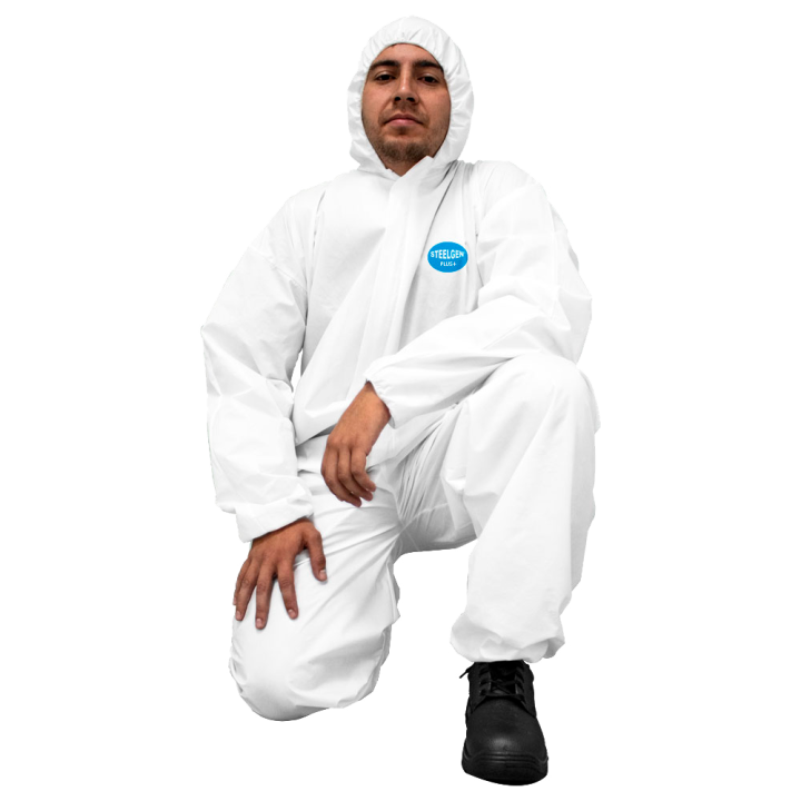 BUZO DESECHABLE CUBRE CIERRE STEELGEN PLUS+ ISP BLANCO