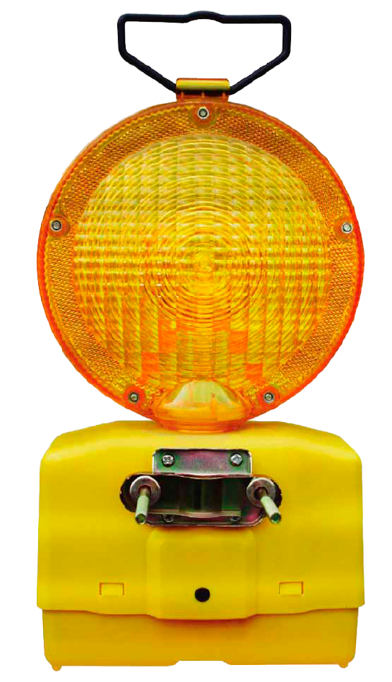 LAMPARA SEÑALIZACION TRAFICO AMARILLO CON BATERIA